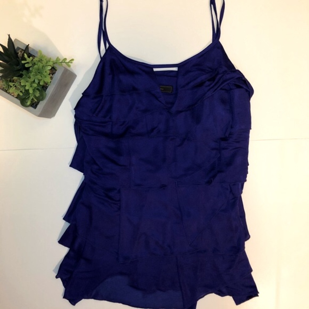 BCBG MaxAzria Purple Tiered Ruffle Tank - Picture 3 of 11